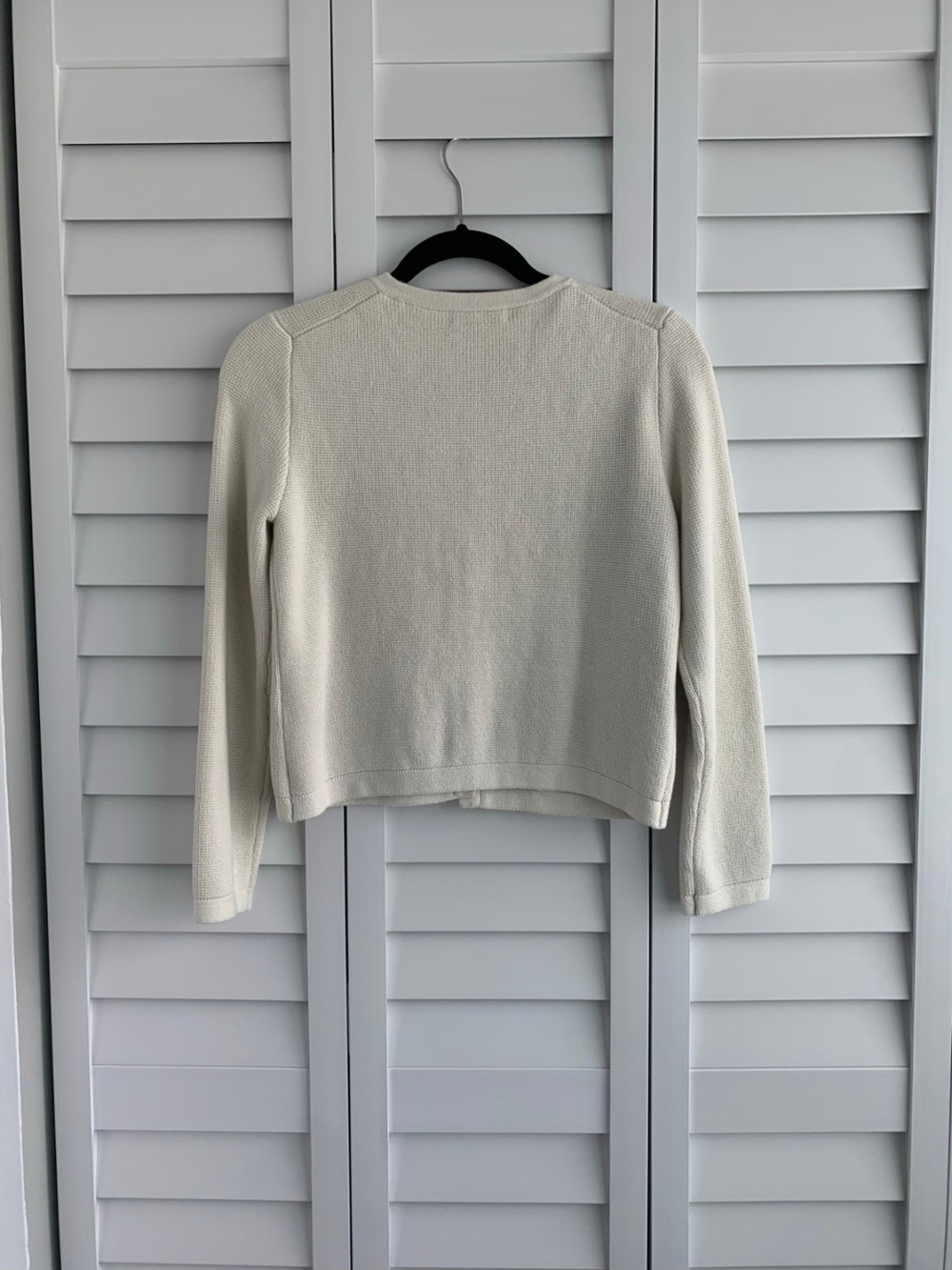 J. Crew Cream Button-Front Cropped Cardigan - Picture 4 of 6